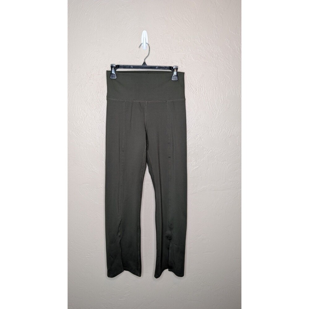 Zobha Womens Large Green High Rise Daily Front Slit Pull On Pant